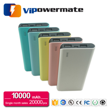 High capacity cheap 2 usb output charger portable mobile 10000mah power bank